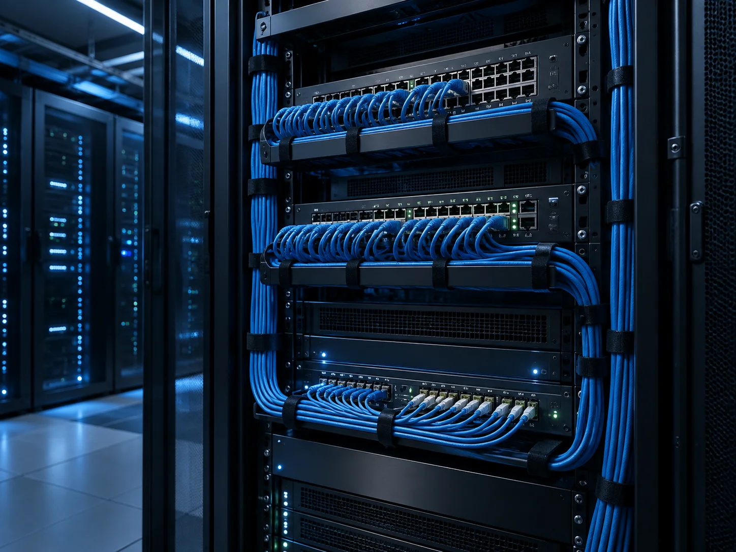 Organized network infrastructure and server equipment